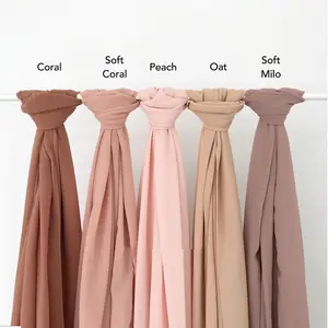 Fabbrica 54 colori Commercio All'ingrosso di New Sciarpa A Buon Mercato Solido chiffon hijab Malese chiffon foulard