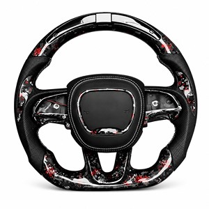 Volante a 3 Razze in Vera Fibra di Carbonio per Dodge Challenger Charger SRT Hellcat RAM 1500 Durango Viper Stile <span class=keywords><strong>M</strong></span> Sport <span class=keywords><strong>Racing</strong></span> - Product Image 2