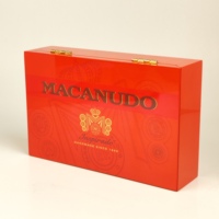 Boîte à cigares en bois de cèdre haute brillance avec charnière en métal doré, logo personnalisé pour boutique de tabac, emballage cadeau premium pour cigares