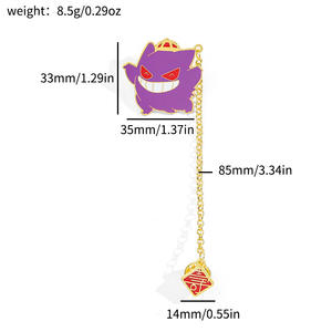 卡通创意个性新年系列神奇宝贝胸针精神鸭Gengar金属徽章数码雕刻技术配件 - Product Image 2