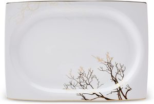Service <span class=keywords><strong>de</strong></span> table en porcelaine fine 49 pièces, pour <span class=keywords><strong>8</strong></span> <span class=keywords><strong>personnes</strong></span>, avec détails dorés - Product Image 4