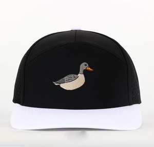 Gorra de Béisbol de 6 Paneles con Bordado de Pato, Negra y Blanca, de Malla, Ajustable, Unisex, Casual, para Adultos - Product Image 1