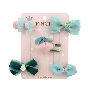 Set Jepit Rambut Cantik Isi 5 Buah, Set Aksesori Rambut Lucu Termasuk Dekorasi Bunga dan Pita untuk Anak Perempuan - Product Image 3