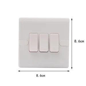 Holesale-Interruptor de pared eléctrico de estilo minimalista, panel de plástico de 1, 2 y 3 entradas