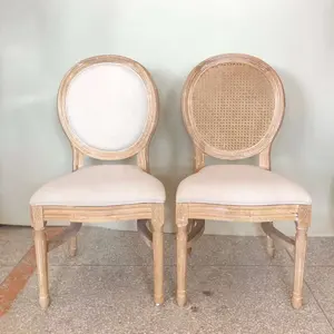 Silla de ocio moderna para sala de estar, silla de madera de ratán Louis, en venta