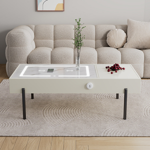 Table basse intelligente avec charge USB, charge sans fil, lecteur <span class=keywords><strong>HIFI</strong></span>, meubles de salon d'usine, ensemble de meubles de salon, support TV central en métal - Product Image 2