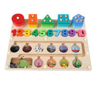 Ensemble de classification de nombre de couleurs de quantité magnétique en bois pour enfants de jouets de marche de labyrinthe de stylo de panneau de logarithme jouets de marche de labyrinthe