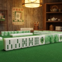 Dés en acrylique marbré malachite et jade vert, design de luxe chinois moderne dragon paon, conception personnalisée pour poker et divertissement