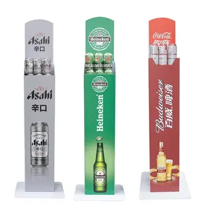 Factory Direct Floor Free Standing Metal Display Rack Stand For Wine Bottle Beverage Beer Display Stand