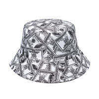 Nouveau Dollar Imprimer Casquette De Pêche Bob Chapeau Femme Réversible Seau Chapeau Hommes Pêche Seau Chapeaux pour Femmes Harajuku Hip Hop Gorro