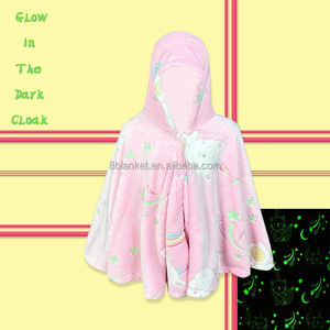 Manta con capucha brillante Manta estampada de franela Manta con capucha usable Poncho Abrigo Niños al aire libre Gitts - Product Image 5