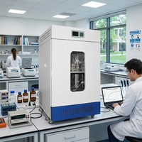 Incubadora Eléctrica de Agitación con Cámara Hueca Grande, Pantalla LCD, Temporizador, Control de Humedad, Resolución de Temperatura de 0.1°C, para Uso en Laboratorio