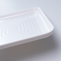 88799 Ensemble de vaisselle carrée nordique, plat plat, disque ondulé, vaisselle en mélamine blanche, vaisselle durable, vaisselle de haute qualité, restaurants
