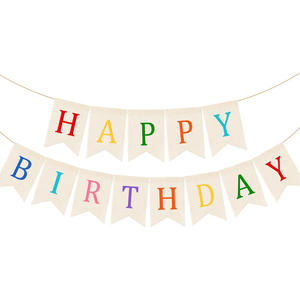 Birthday Party Triangular String Flag Birthday Party Banner with Triangular String Flag <strong>Alphabet</strong> Pulling Flag for Celebrations - Product Image 1