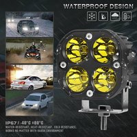 Feux de travail LED 3 pouces 40W Pods Moto Feux antibrouillard pour tout-terrain ATV 4x4 avec faisceau de câblage Interrupteur clignotant Supports de capot moteur