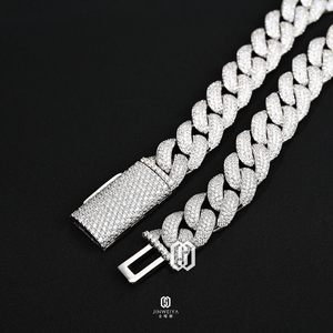 Chaîne cubaine Miami en moissanite pour homme, 13 mm, style hip-hop, testée, diamant VVS, 4 rangs, laiton massif, entièrement sertie de pierres, bling-bling - Product Image 3