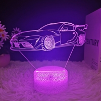 Prix de gros Lampe de nuit LED 3D rechargeable Plaque acrylique transparente Base en ABS Lampe décorative sécurisée pour les amateurs d'anime