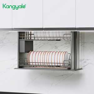 Cestello Estraibile in Metallo per Armadietto da <span class=keywords><strong>Cucina</strong></span>, Portapiatti con Sollevamento Elettrico - Product Image 2