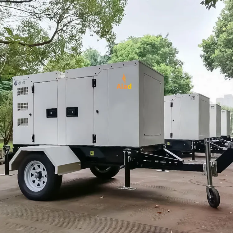 수냉식 및 하이 퀄리티 용 모바일 트레일러 형 전기 시동 동력 무음 디젤 발전기 50 kw 62.5kva