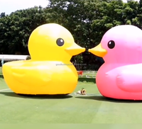 Ballon géant gonflable jaune en PVC, 1 pièce, pour l'extérieur, modèle promotion, canard rose, flottant, en vente