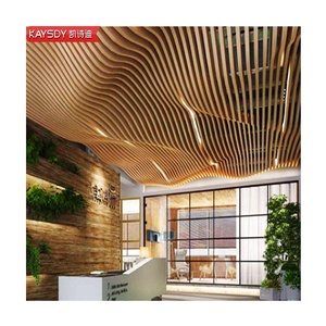 现代3D波浪形穿孔铝制天花板型材，防火、隔音、防水、耐火，适用于酒店、户外健身房 - Product Image 4