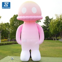 Modèle géant gonflable personnalisé d'alien rose de dessin animé, thème spatial extérieur, pour événements, centres commerciaux, décoration et présentation