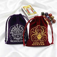 Sac de rangement personnalisé en velours doux avec cordon de serrage, pochette organisatrice en suède pour bijoux, montres, dés, cartes de tarot et cadeaux, avec logo imprimé à l'écran