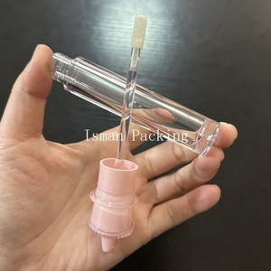 ISMAN Tubo de Brillo Labial Vacío de 5ml, Forma de Faro, Tapas Blanca, Rosa y Negra, Botella de Plástico Transparente para Maquillaje, Venta al por Mayor, Envase Recargable - Product Image 3