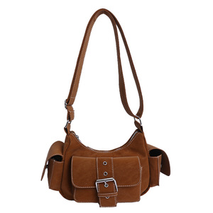 Custom Single <b>Lock</b> Bow Decor Women Shoulder Tote Multi Pocket Cargo Hobo Shoulder <b>Bag</b> Y2K Workwear Motorcycle Handbag - Product Image 6