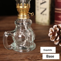 Lámpara de Queroseno de Vidrio Vintage, Lámpara de Aceite Antigua, Iluminación Decorativa Retro para Bodas, Adorno de Mesa para el Hogar