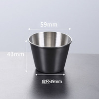 2.5 Oz Dapat Digunakan Kembali Kecil Stainless Steel Wadah Bumbu Cangkir Bagian Selai Saus Celup dengan Tutup Silikon