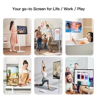Téléviseur intelligent portable de 32 pouces sur roulettes Tablette roulante avec écran tactile Diffusion sans fil
