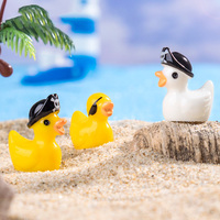 Mini Résine Pirate Canard Mini Résine Figurine Miniature Chiffres Minuscule Résine Canard En Vrac pour Maison De Poupée Micro Jardin Paysage Décor