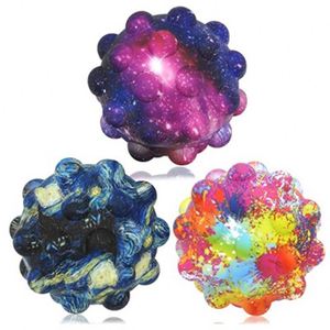 Juguete Sensorial Portátil 3D de Silicona TPE Certificado para Aliviar el Estrés y la Descompresión, Bola Antiestrés de Burbujas Arcoíris - Product Image 1