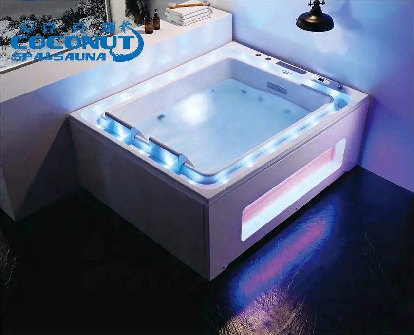 Hidromasage açık 2 kişi Spa için LED ışık şelale sıcak küvet Spa banyosu ile moda Whirlpool küvet