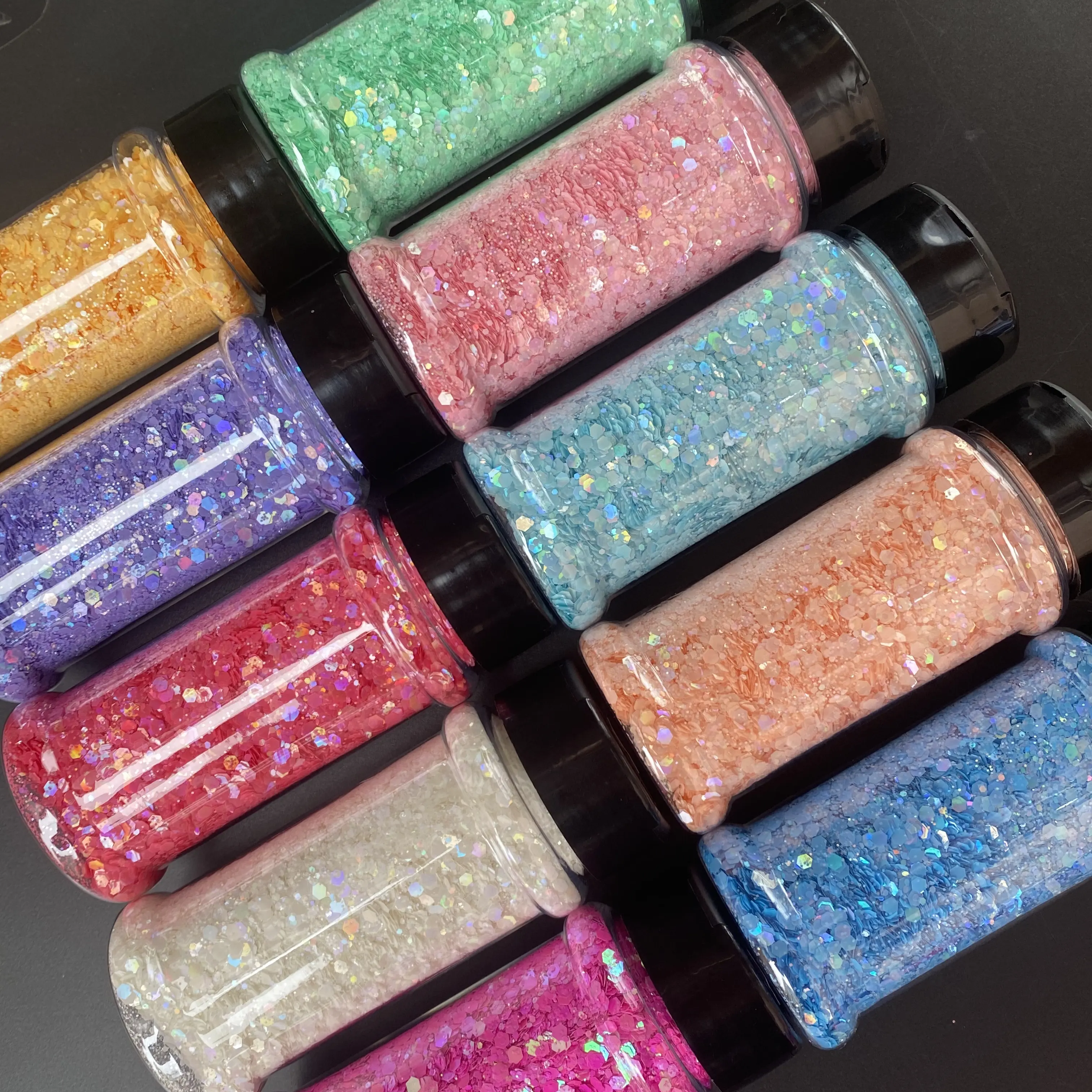 2oz Shaker New Holographic Nail Chunky long lanh trộn số lượng lớn cho quả cầu tuyết Tumbler