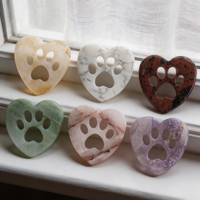 Vente en gros de sculptures de pattes de chat et de chien en cristal naturel mélangé sculpté à la main, pierres précieuses de guérison pour les amoureux des animaux