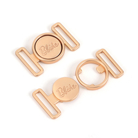 Logotipo personalizado aleación de zinc traje de baño oro sujetador hebilla conector Cierre de metal hebilla para bikini
