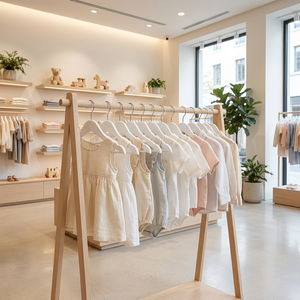 Échantillon Gratuit – <span class=keywords><strong>Cintre</strong></span> Rond en Bois Personnalisable pour Vêtements d'Enfants, Idéal pour Garde-Robe, Manteaux, Costumes, avec Logo, pour Usage Commercial ou Domestique - Product Image 6