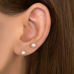 Pendientes Minimalistas de Joyería para Mujer, Pendientes Chapados en Oro de 18K, Pendientes de Perlas Coreanos de Moda - Product Image 2