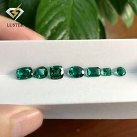 Pierre précieuse hydrothermale en vrac, émeraude de laboratoire de taille coussin, vert Colombie, cirage/entoilage, prix de gros par carat
