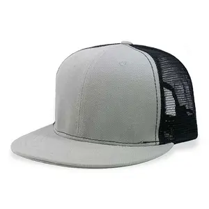 Wholesale High Quality Custom 7 Panels Plain Sport Snapback Caps Mesh Trucker Hats Trucker Caps For Men
