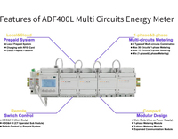 Medidor de Energía Modular Multibucle Acrel ADF400L para Riel DIN, Monofásico/Trifásico, Medición Mixta, RS485 para Submedición en Edificios
