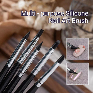 Silicone Nail Art Brush Set 5 Shapes Customizable 3D Gradient Carving Design Manicure Supplies for Professional Nail Salon - Product Image 2
