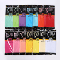 Papier de soie coloré pour cadeaux, 14g, 10 feuilles, pour emballage cadeau, sacs cadeaux pliés, décoration, papier de soie pour emballage cadeau