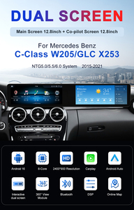 Radio para Auto Android con Pantalla Doble, Resolución 2400*900, para Mercedes-Benz Clase C W205/GLC X253, Navegación GPS, DSP, Mirror Link, 1 Año de Garantía - Product Image 3