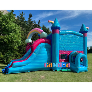 <span class=keywords><strong>Maison</strong></span> de videur de saut gonflable à double voie sur le thème de l'océan bleu et arc-en-ciel <span class=keywords><strong>avec</strong></span> toboggan <span class=keywords><strong>pour</strong></span> la <span class=keywords><strong>location</strong></span> de fête d'<span class=keywords><strong>anniversaire</strong></span> - Product Image 4