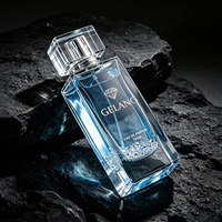 Flacon de parfum carré transparent en cristal de 100 ml avec logo personnalisé, bouchon argenté, atomiseur de parfum unisexe pour homme, flacon de parfum vide