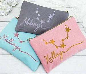 Custom Cotton Canvas Fashion Letter Pattern Soft Handle Cosmetic Bag Zipper <b>Makeup</b> Pouch Medium Capacity Reusable Travel <b>Case</b> - Product Image 2