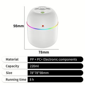 <b>Mini</b> Portable Air Humidifier White Color Small <b>USB</b> Rechargeable Room Humidifier for Home - Product Image 4